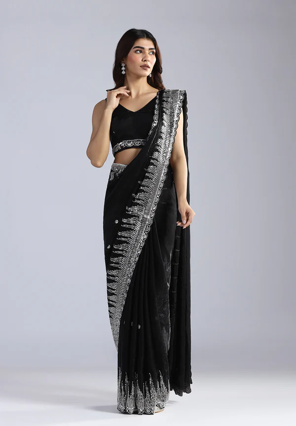 Glossy Finish Designer Saree